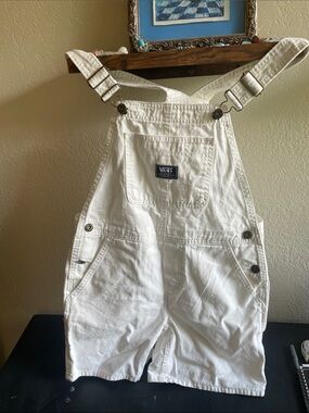 Vans White Short Overalls with Front Pocket